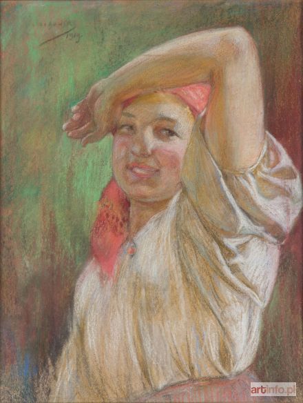 ŻELECHOWSKI Kasper | Dziewczyna w chustce na głowie, 1919 r.