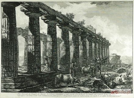 PIRANESI Giovanni Battista (Giambattista) | Ruiny świątyni Hery - Pejzaż z ruinami