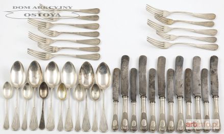 KOMPLET SZTUĆCÓW NA 6 OSÓB, Polska, Warszawa, Bracia Hempel, ok. 1915