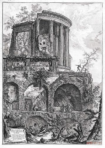 PIRANESI Giovanni Battista (Giambattista) | WIDOK ŚWIĄTYNI SYBILLI W TIVOLI