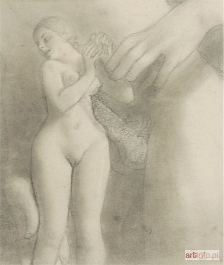 ŻECHOWSKI Stefan | Akt dziewczyny z wyolbrzymionym aktem męskim, 1941