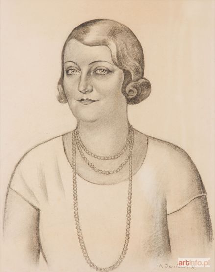 BERLEWI Henryk | Portret kobiety w perłowym naszyjniku, 1931 r.