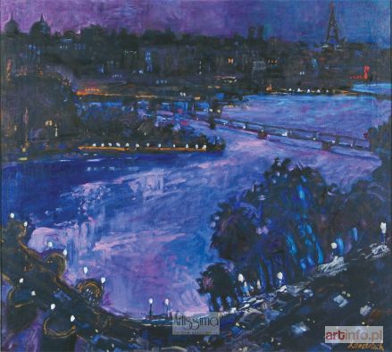 SZANCENBACH Jan | Pejzaż nocny z Paryża (Pont Neuf i Pont des Arts), 1996