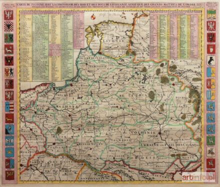 CHÂTELAIN Zacharias | Carte de Pologne avec la Chronologie des Rois...