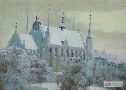 ARTYSTA nieokreślony | Pejzaż zimowy z kościołem, 2001