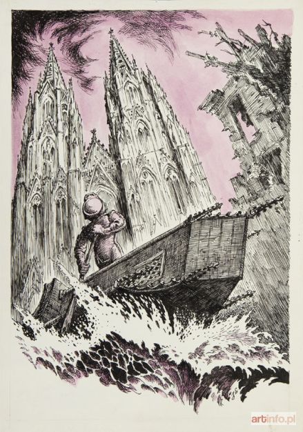 SKARŻYŃSKI Jerzy | Sakriversum - ilustracja do czasopisma Nowa Fantastyka, 1988 r.