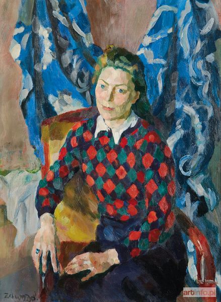 ZAWADOWSKI Jan Wacław (Zawado) | 84. PORTRET MALARKI LUTKI PINK, lata 40. XX w.