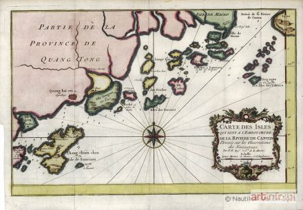 BELLIN Jacques-Nicolas | Carte des isles qui sont a l'embouchure de la riviere de Canton [Chiny, archipelag wysp i wybrzeże na południe od Makao], 1750