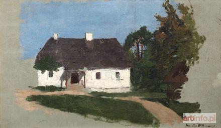 WITKIEWICZ Stanisław | Studium pejzażowe z chatą i drzewami, l. 70.–80.XIX w.