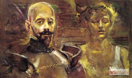 MALCZEWSKI Jacek | Autoportret z muzą, szkic olejny, około 1914-1919