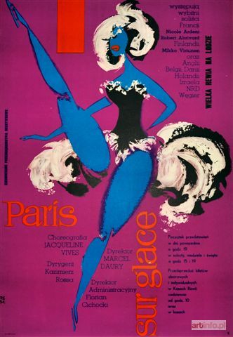 JODŁOWSKI Tadeusz | Paris sur glace (Rewia na lodzie), 1962 r., plakat reklamowy