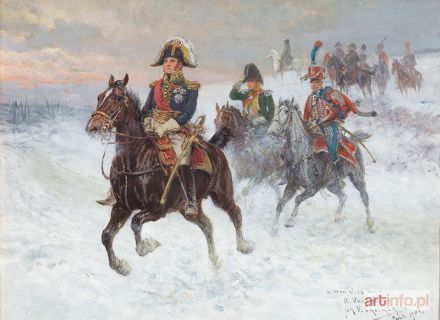 CHEŁMIŃSKI Jan | Marszałek Ney i Napoleon z wojskami podczas kampanii rosyjskiej, 1902 r.