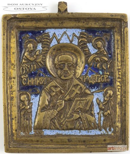 IKONA PODRÓŻNA, ŚW. MIKOŁAJ CUDOTWÓRCA, Rosja, XIX w.