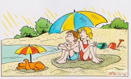 PAWEL Szarlota | Na plaży - ilustracja do Uśmiechu numeru, 1995 r.