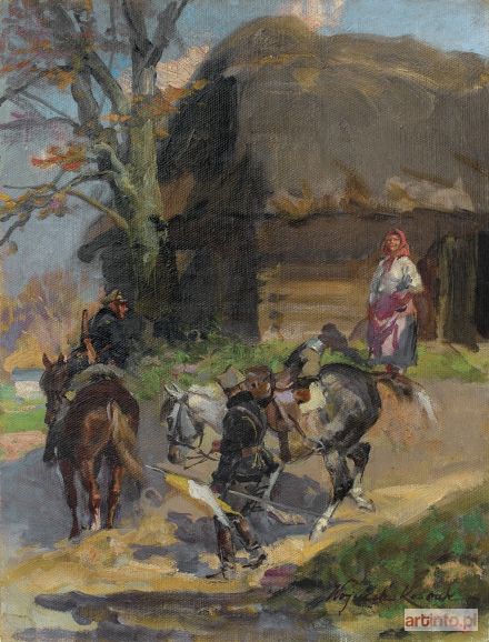 KOSSAK Wojciech | UŁANI NA PATROLU, 1922