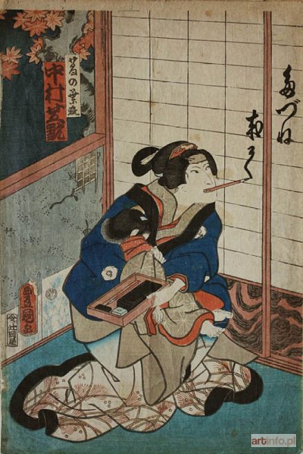 KUNISADA Utagawa | Kobieta-lis Kuzunoha (scena z teatru kabuki)