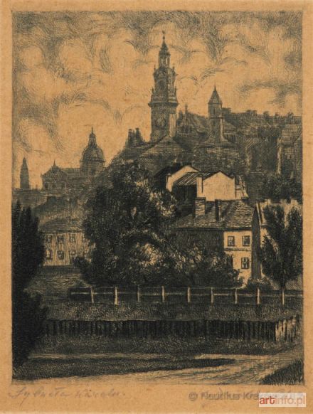 DZIELIŃSKI Jan Kazimierz | Sylweta Wawelu [Wawel i Plac Na Groblach], przed 1950