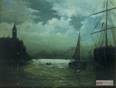 DOUZETTE Louis | PORT NOCĄ W ŚWIETLE KSIĘŻYCA, 1894