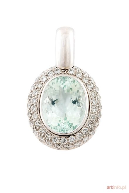 Wisior z akwamarynem i brylantami, współczesny