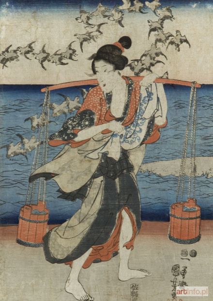 KUNIYOSHI Utagawa | Dziewczyna niosąca wodę