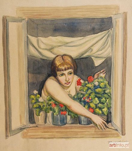 ŻURAWSKI Stanisław | Kwiaty w oknie, 1927