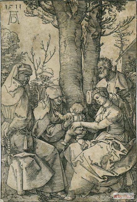 DÜRER Albrecht | Die Hl. Familie mit Joachim und Anna [Święta Rodzina ze św. Anną i św. Joachimem], 1511