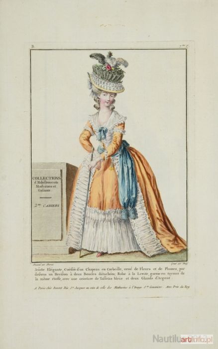 DENY Martial | Jeune Elegante Coëffée d`un Chapeau en Corbeille [Młoda elegantka w kapeluszu], 1778 (il. s. 22)