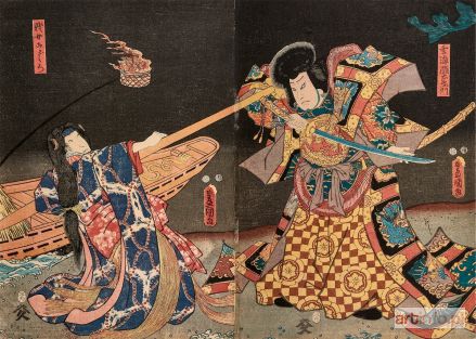 KUNISADA Utagawa (Toyokuni III) | W łodzi, 1852