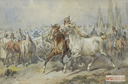 KOSSAK Juliusz | JARMARK NA KONIE W KRAKOWSKIEM, ok. 1885