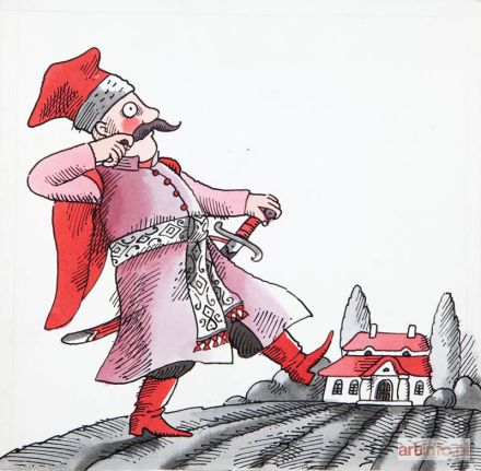 FLISAK Jerzy | Pan Twardowski, ilustracja do książki s. 2, 1988 r.