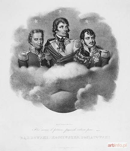 KOSTECKI Franciszek | Portret zbiorowy: H. Dąbrowski, T. Kościuszko, J. Poniatowski, 1819 - 1831