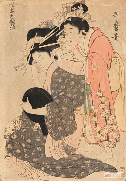 UTAMARO Kitagawa | Kurtyzana przy toalecie (Meikun keich u-no yosooi ), ok. 1800