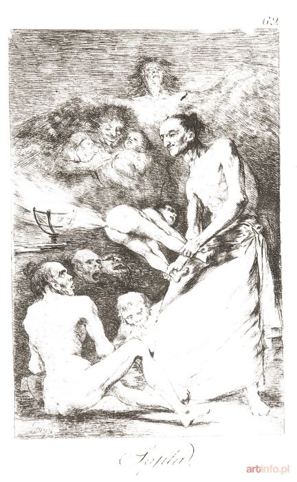 GOYA Y LUCIENTES Francisco | Sopla - Tchnienie, z cyklu Caprichos 1799, wydanie III