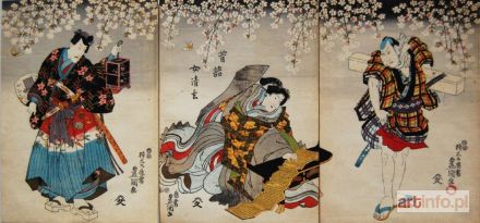 KUNISADA Utagawa | Scena z teatru kabuki - tryptyk