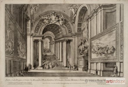 OTTAVIANI Giovanni | Rzym. Widok tzw. Scala Reggia projektu Berniniego, 1765