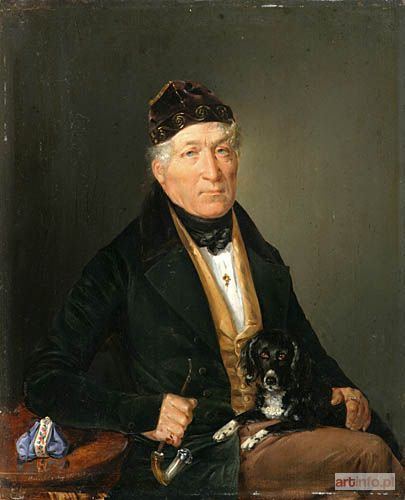 MANSFELD August | PORTRET MĘŻCZYZNY Z PSEM, 1837 r.