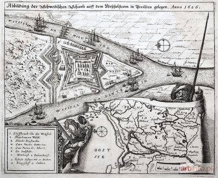 MERIAN Matthäus | Abbildung der Schwedischen Schantz auff dem Weyßelstrom in Preüssen gelegen. Anno 1626