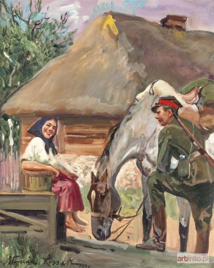 KOSSAK Wojciech | Ułan z dziewczyną, 1941 r.