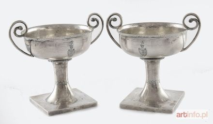 Para solniczek z herbem Ślepowron