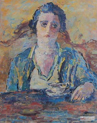 PĘKALSKI Leonard | Portret p. Wandy P. z filiżanką, 1933