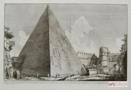 PIRANESI Giovanni Battista (Giambattista) | Veduta della Piramide di Cajo Cestio (Le Antichita Romane)