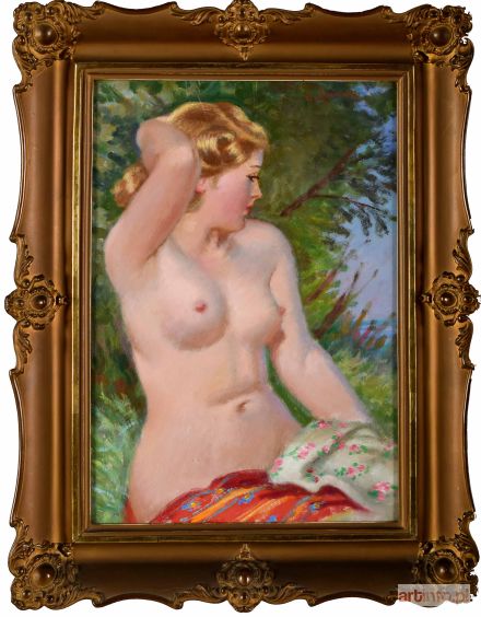 ŻURAWSKI Stanisław | Półakt na tle zieleni