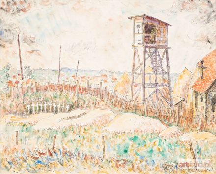 GOTKO Jacques | Camp de Compiègne, tour de contrôle et paysage, 1941