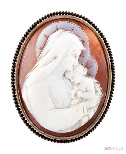 Broszka z wizerunkiem Madonny z Dzieciątkiem, poł. XX w.