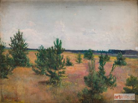 SZPĄDROWSKI Leon | Pejzaż z sosnami, 1899 r.