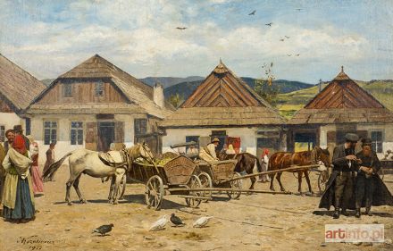 KOZAKIEWICZ Antoni | Targ w miasteczku galicyjskim, 1922 r.