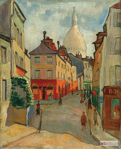 WRÓBLEWSKA Krystyna | ULICZKA W PARYŻU. MONMARTRE Z KOPUŁĄ SACR COEUR, 1938