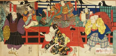 KUNIYOSHI Utagawa | Scena z teatru kabuki - tryptyk