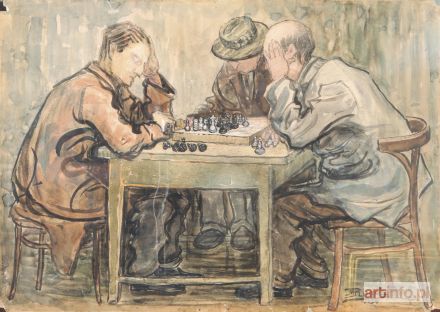 RYNECKI Mojżesz | Grający w szachy, 1934 r.