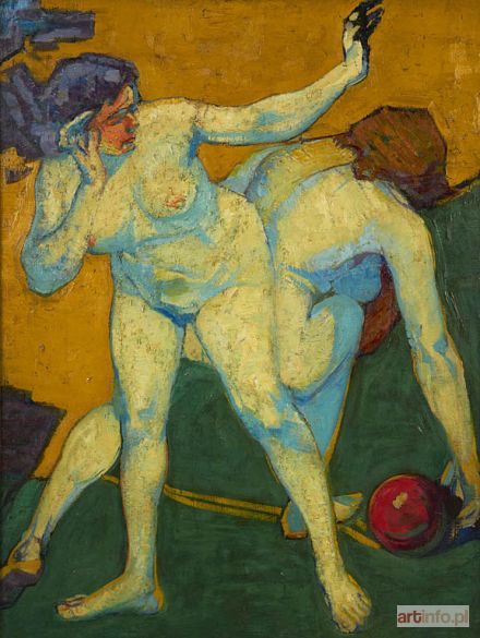 WOLMARK Alfred | DEUX NUS AU BALLON ROUGE, 1913